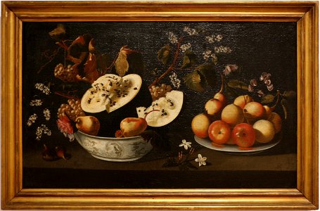 Josefa d'ayala (detta di óbidos), natura morta con cocomero e pere, 1670 ca