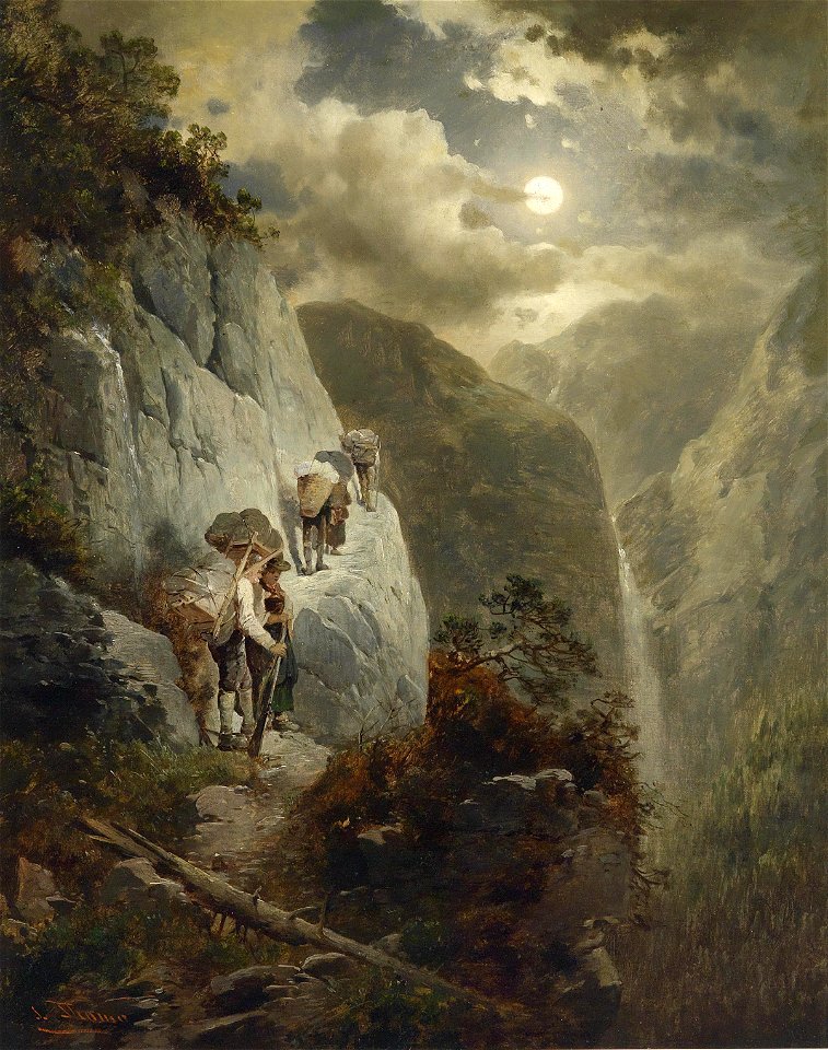 Josef Thoma Anstieg in einer Mondnacht