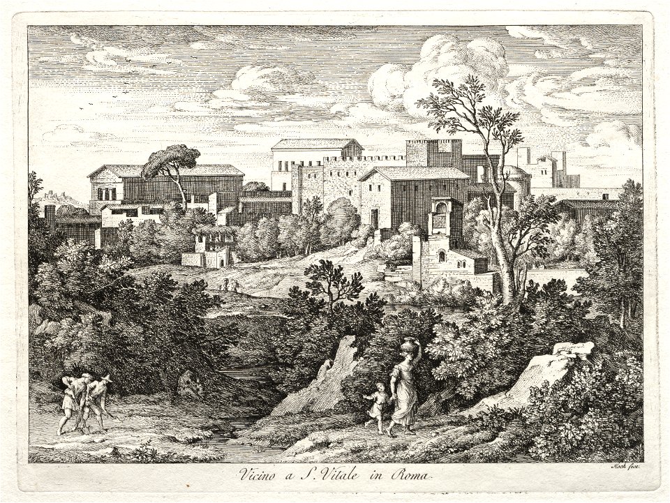 Joseph Anton Koch (Austrian, 1768-1839) - View of San Vitale, Rome - 1977.161 - Cleveland Museum of Art