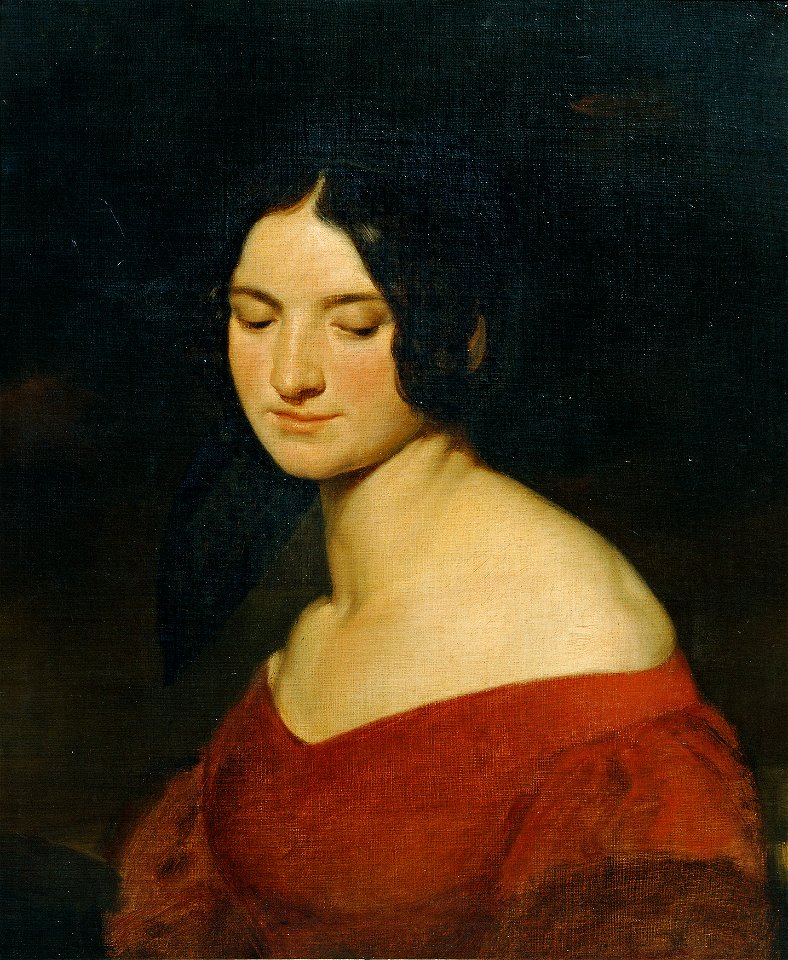 Joseph Hasslwander - Dame in indischrotem Kleid - 4475 - Österreichische Galerie Belvedere