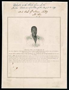 Joseph Cinquez, the brave Congolese Chief, who prefers death to slavery, and who now lies in jail ... LCCN2003690782