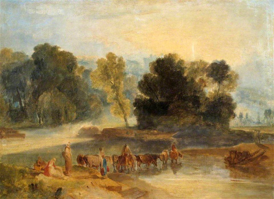 Joseph Mallord William Turner (1775-1851) - Men with Horses Crossing a River - N02695 - National Gallery
