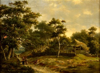 Joseph Bernardi Bewaldete Landschaft mit Reisigsammlern
