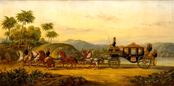 Koets van Mangkoe Nagoro door Pieter Alardus Haaxman (1814-1887)