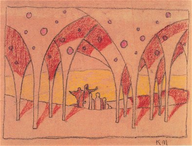 Kolo Moser - Bühnenbildentwurf für „Der Bergsee“5