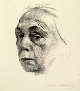 Käthe Kollwitz - Selbstbildnis (Self-portrait). Lithograph, 1924. Free illustration for personal and commercial use.