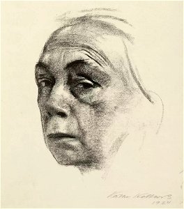 Käthe Kollwitz - Selbstbildnis (Self-portrait). Lithograph, 1924