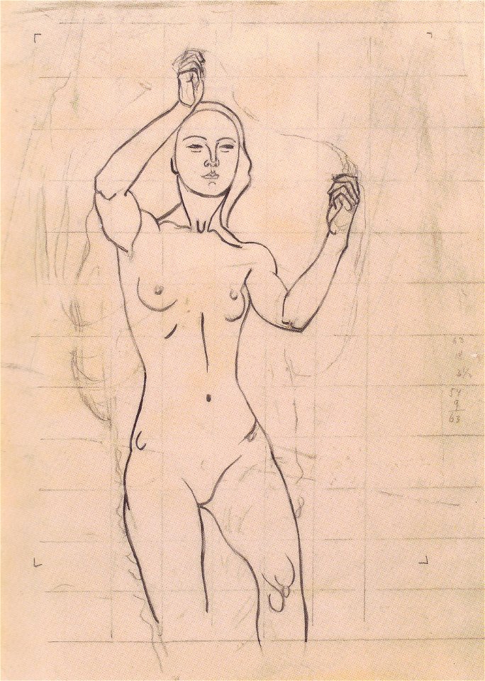 Kolo Moser - Figurenstudie zu „Venus in der Grotte“ - ca1914