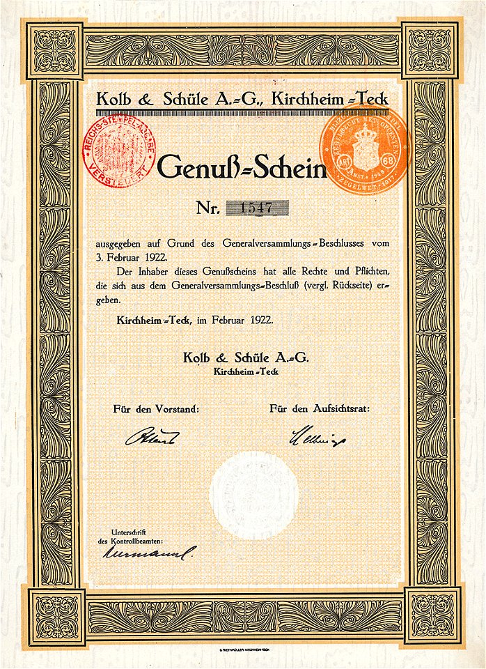 Kolb & Schüle 1922