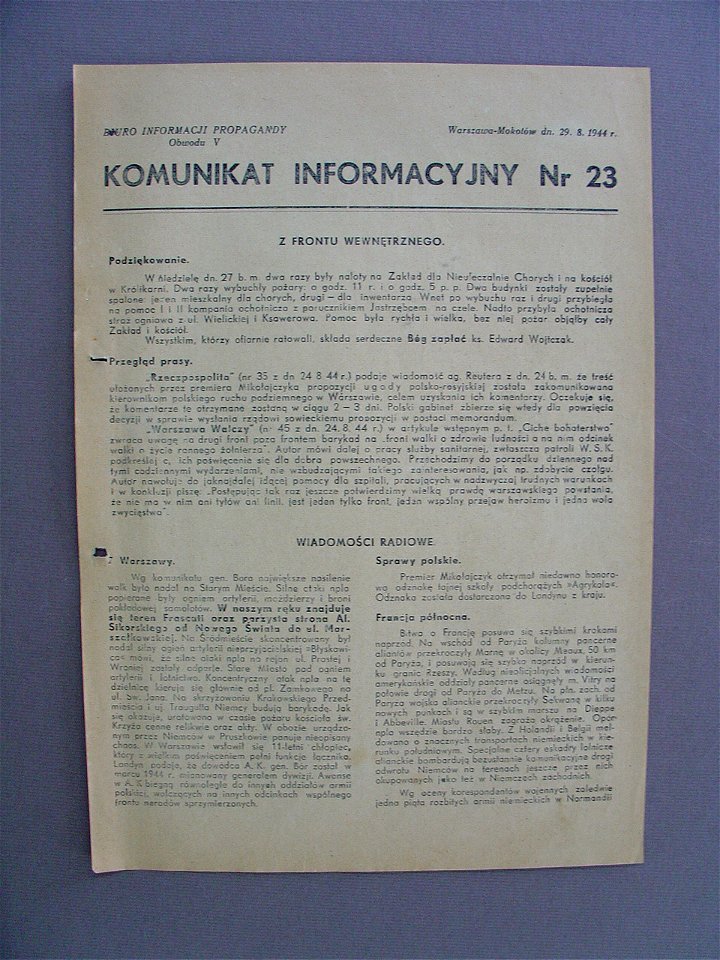 Komunikat Informacyjny nr 23