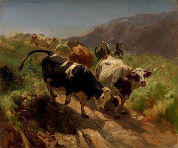 Rudolf Koller - Abstieg von der Alp (1856)