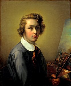 Rudolf Koller - Selbstbildnis mit 16 Jahren, an der Staffelei (1844)