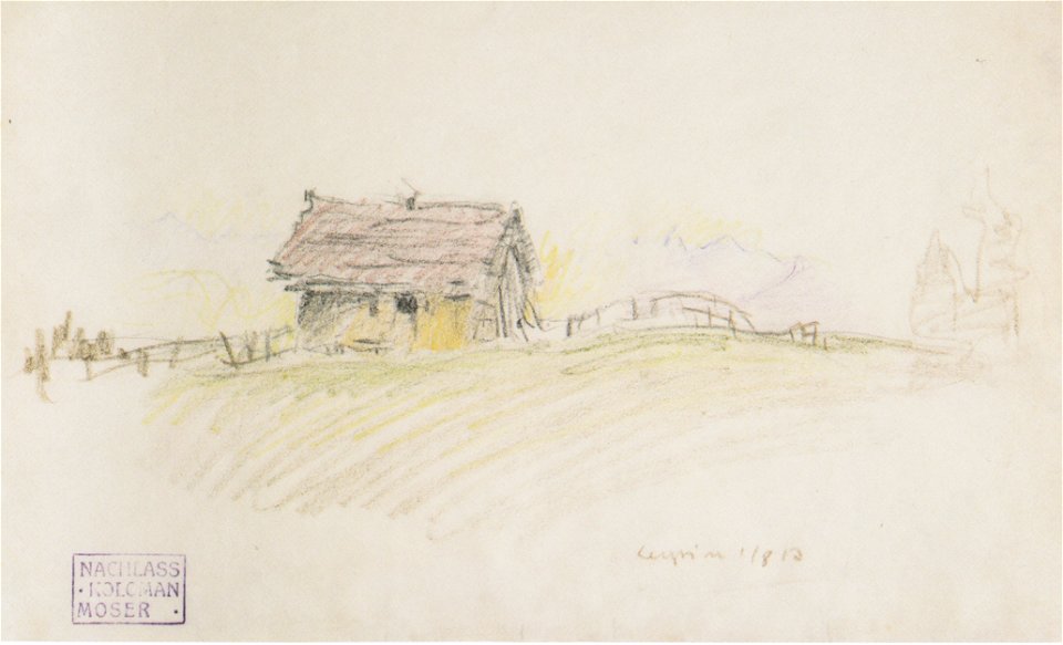 Kolo Moser - Almhütte im Leysin - 1913