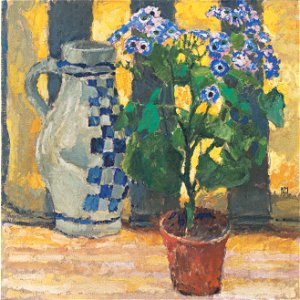 Kolo Moser - Blumenstock und Keramikkrug - 1912