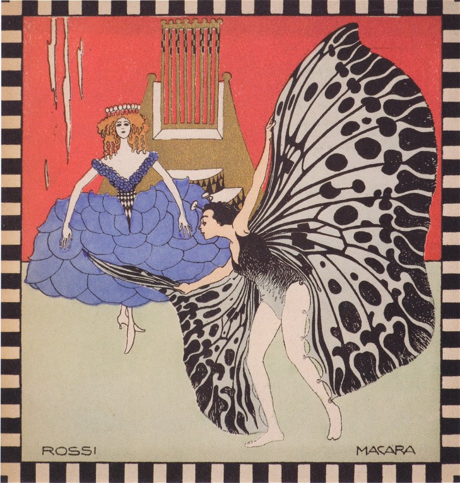Kolo Moser - Die Tänzerinnen Elfriede Rossi und Miss Macara - 1909
