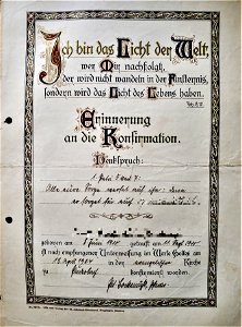 Konfirmation Puderbach 1924 Pfarrer Peter Bockemühl