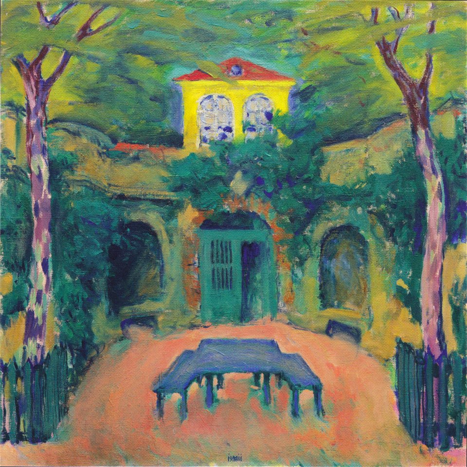 Kolo Moser - Gelbes Haus in Landschaft - 1911