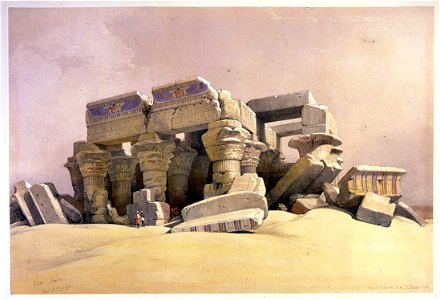 Kom Ombo Nov 16th 1838-David Roberts. Free illustration for personal and commercial use.