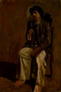 Ladislav Mednyánszky - Seated Gypsy with a Staff - O 3268 - Slovak National Gallery