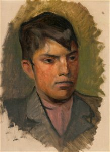 Ladislav Mednyánszky - Head Study of a Boy in a Pink Shirt - O 5005 - Slovak National Gallery