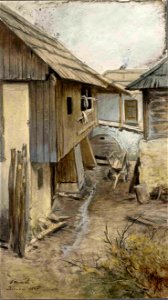 Ladislav Benesch - Kranjska gora-kmečko dvorišče