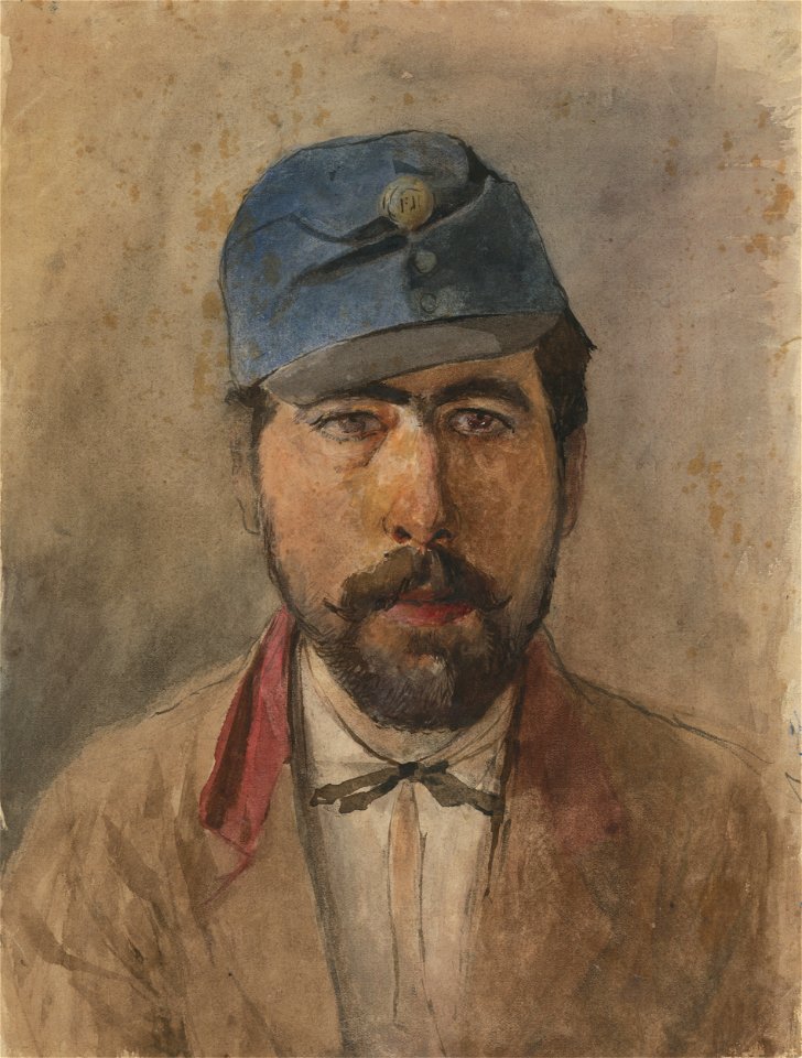 Ladislav Mednyánszky - Podobizeň vojaka v modrej čiapke - K 11072 - Slovak National Gallery