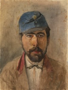 Ladislav Mednyánszky - Podobizeň vojaka v modrej čiapke - K 11072 - Slovak National Gallery