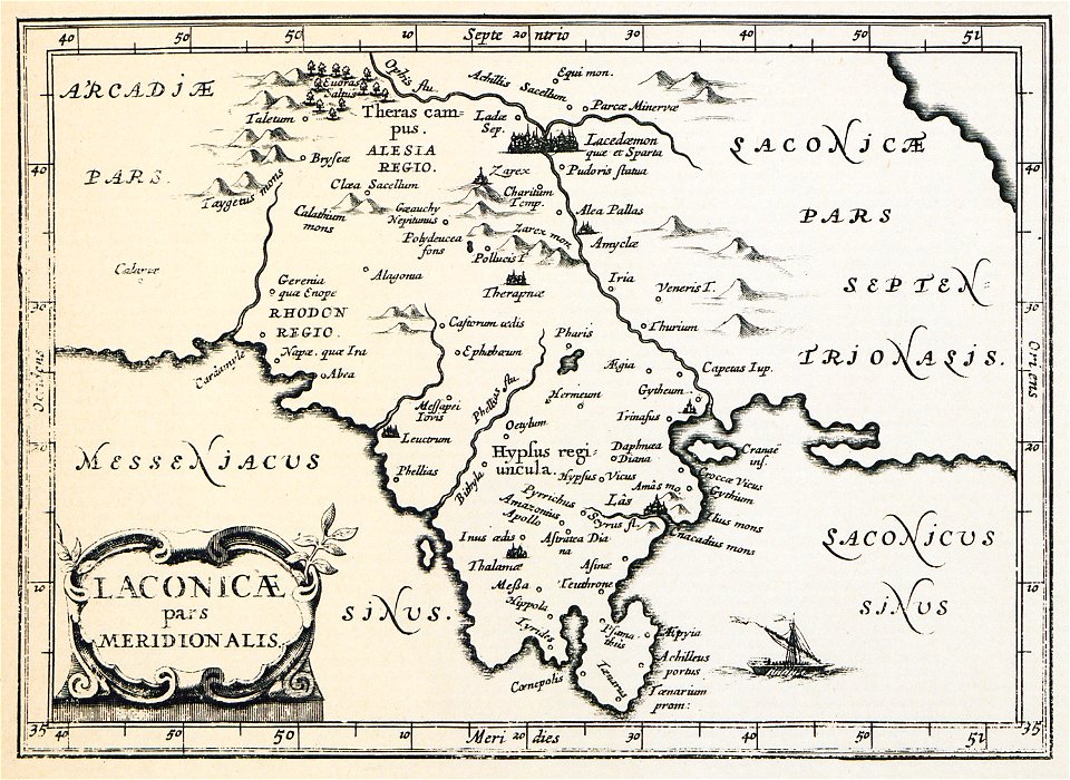 Laconicae pars meridionalis - Laurenberg Johann - 1661