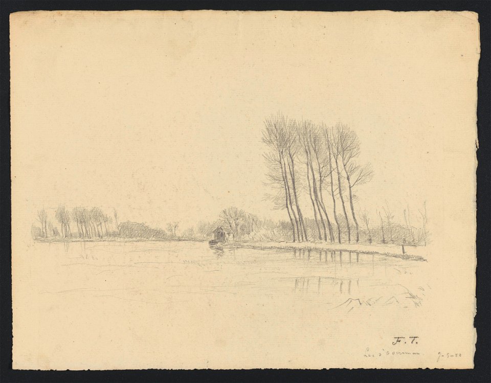 Lac d'Overmeire 1922 drawing by Jean-François Taelemans, R-2009-26389, Prints Department, Royal Library of Belgium