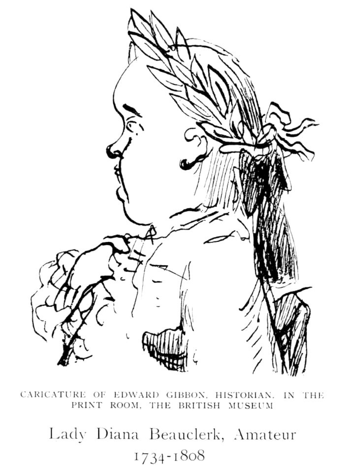 Lady Diana Beauclerk - Caricature of Edward Gibbon in the British Museum