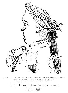 Lady Diana Beauclerk - Caricature of Edward Gibbon in the British Museum