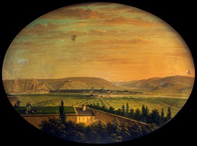 Lacktablett mit Festung Ehrenbreitstein