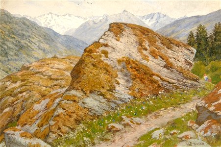Ladislav Benesch - Gorska krajina s sedečo figuro