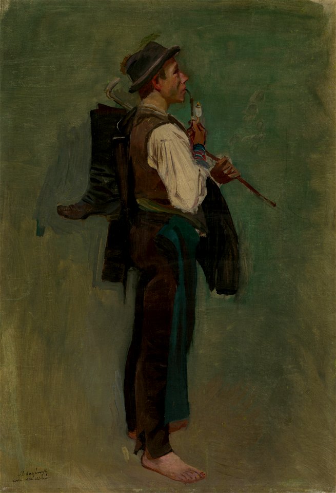 Ladislav Mednyánszky - Young Man with Pipe - O 3865 - Slovak National Gallery