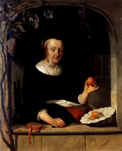 Lady Seated in a Window 1661 Gabriel Metsu