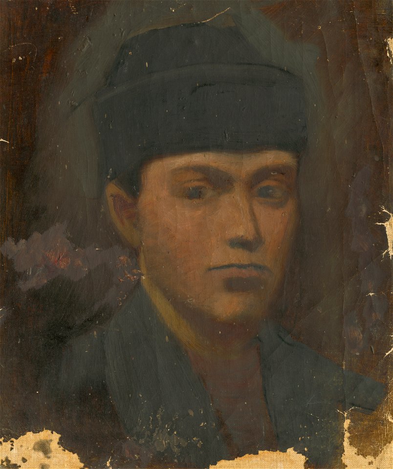 Ladislav Mednyánszky - Head of a Man in a Black Fur Hat - O 5007 - Slovak National Gallery
