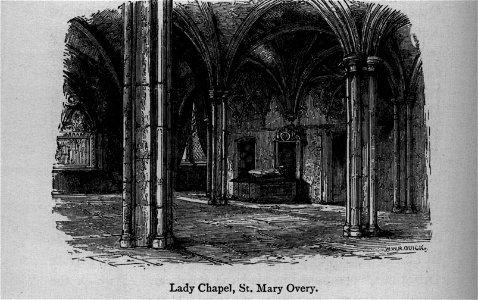 Lady Chapel, St. Mary Overy - Walks in London, Augustus Hare, 1878. Free illustration for personal and commercial use.