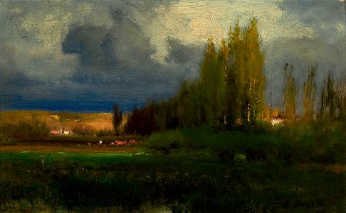 Landscape Study-George Inness. Free illustration for personal and commercial use.