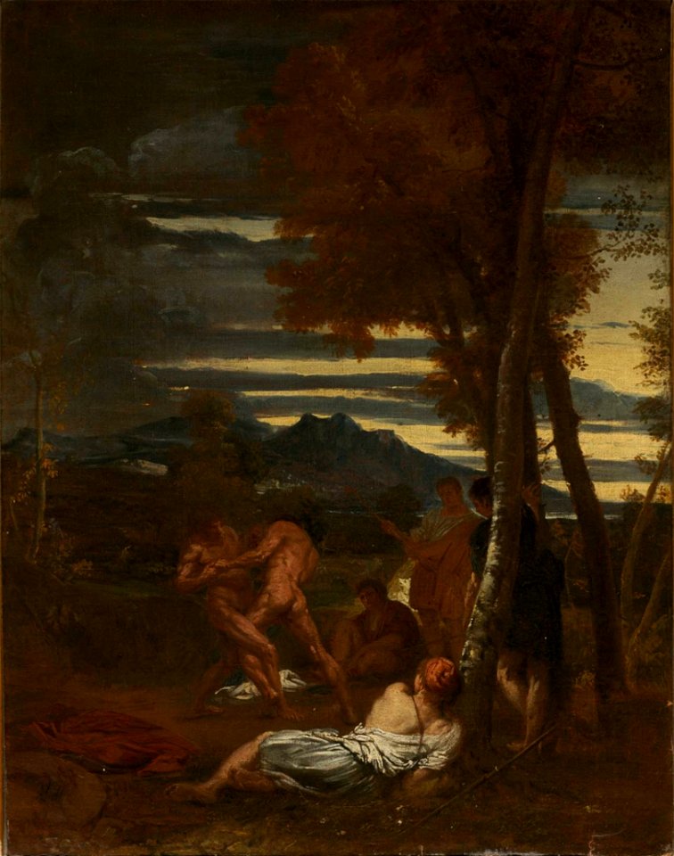 Livio Mehus - Wrestlers in a Landscape