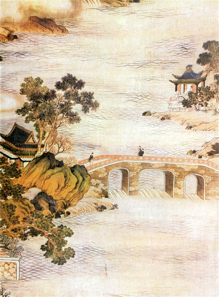 Landscape with a bridge - detail