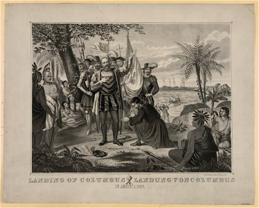 Landing of Columbus... in America, 1492 LCCN2003679786