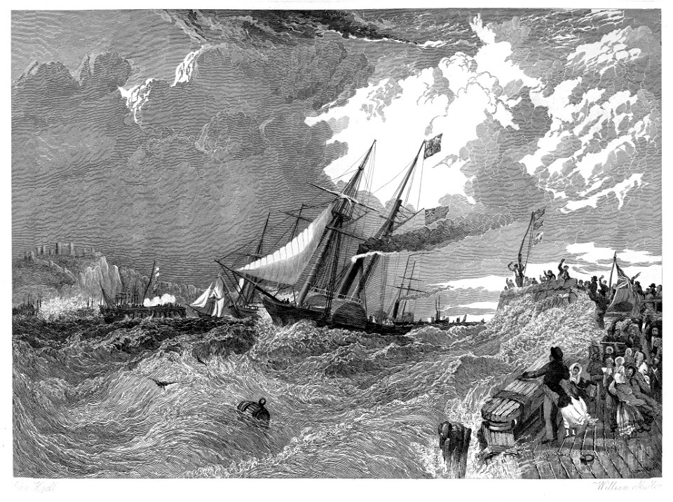 Landing of Prince Albert at Dover early proof engraving by William Miller after Knell