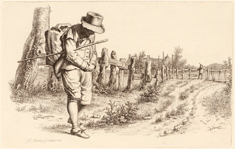 Landschap met hekwerk, objectnr A 12593