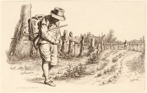 Landschap met hekwerk, objectnr A 12593