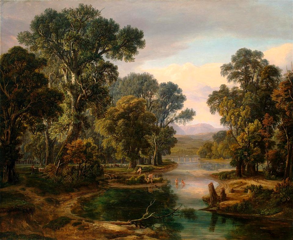 Landschaft mit Badenden, Unbekannter Maler