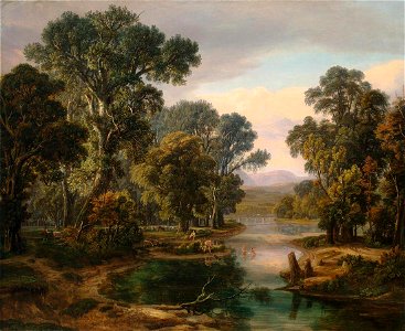 Landschaft mit Badenden, Unbekannter Maler