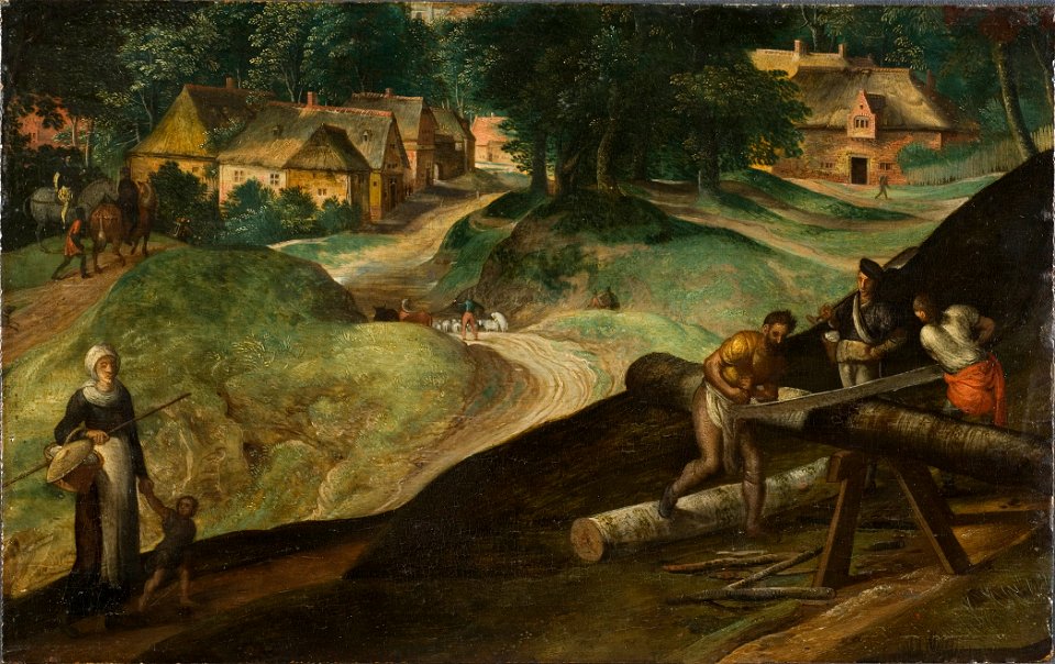 Landscape with Men Sawing Timber (Gillis Mostaert d.ä.) - Nationalmuseum - 18135