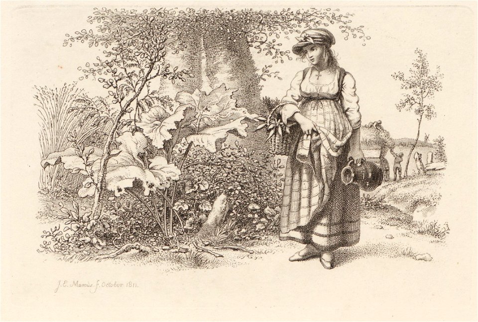 Landschap met vrouw met kruik, objectnr A 12569