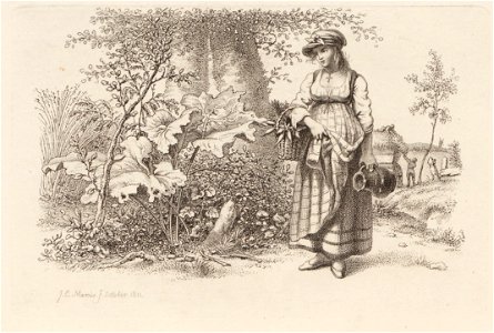 Landschap met vrouw met kruik, objectnr A 12569