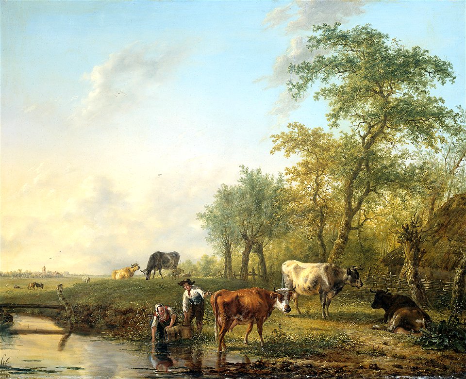 Landschap met vee door Jan Baptist Kobell